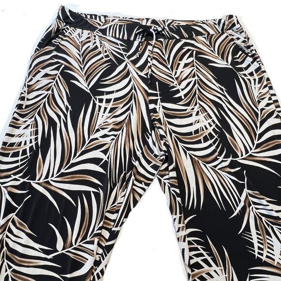 Laura Plus 3X Tropical Leaf Pants Effortless Elegance & Comfort coastal grandma - Picture 1 of 10